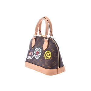 Louis Vuitton Strap Brown Alma Handbag Leather Monogram Sticker